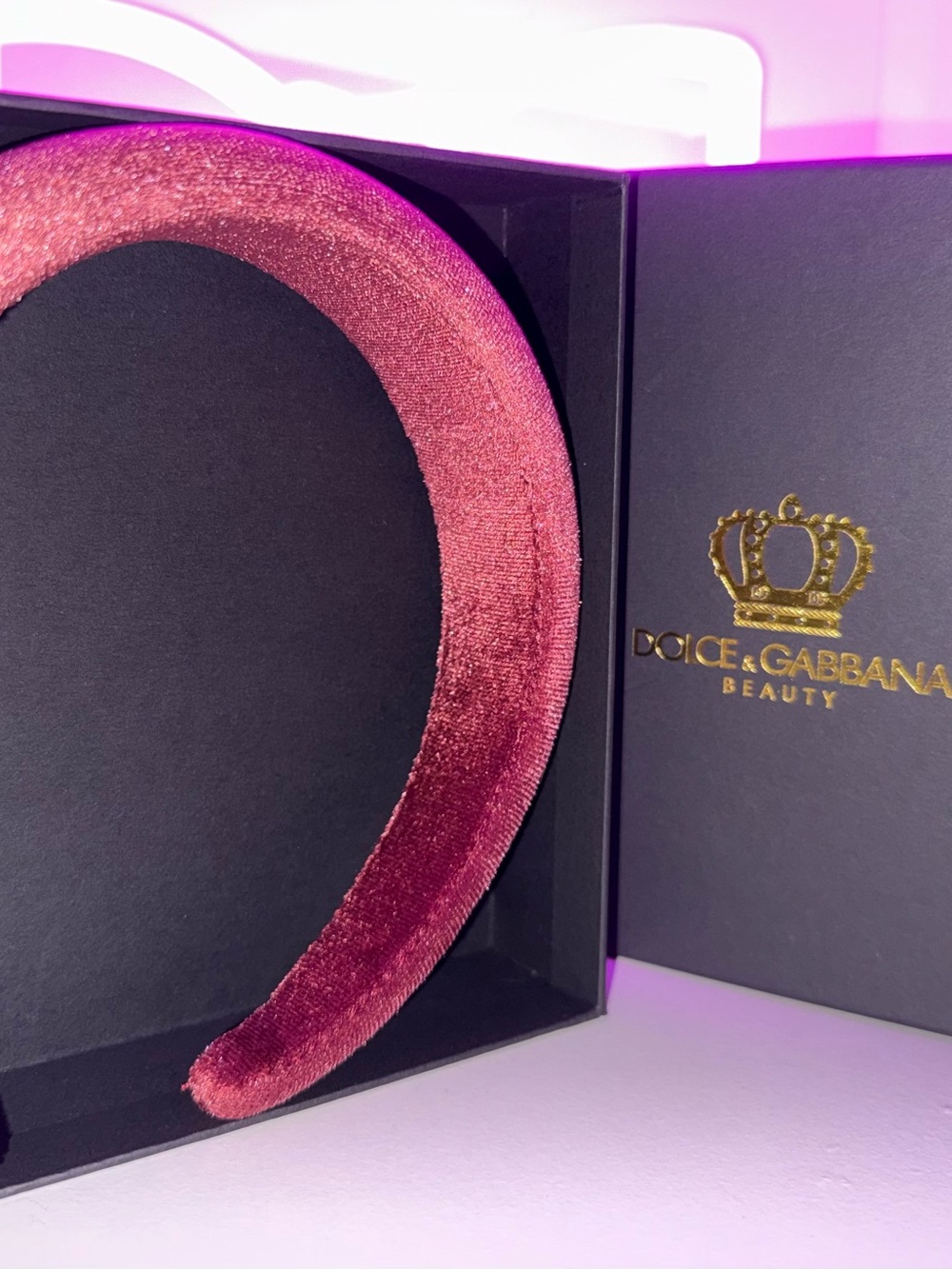 Dolce & Gabbana Beauty Pink Velvet Padded Headband